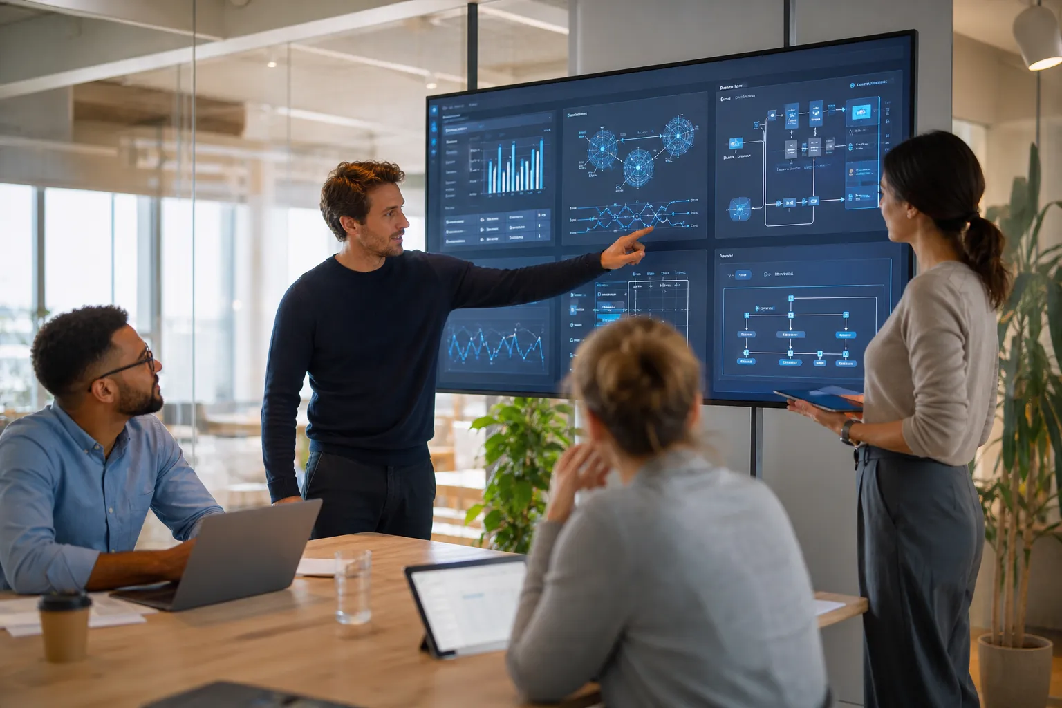 Team dat data, processen en systemen AI-klaar maakt op een dashboard